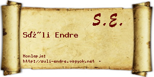 Süli Endre névjegykártya